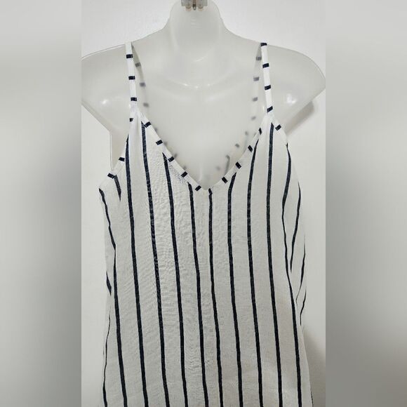 Terzo Millenio Blue and white Boho Striped Linen Dress. Made in Italy. Beachwear - Picture 4 of 6
